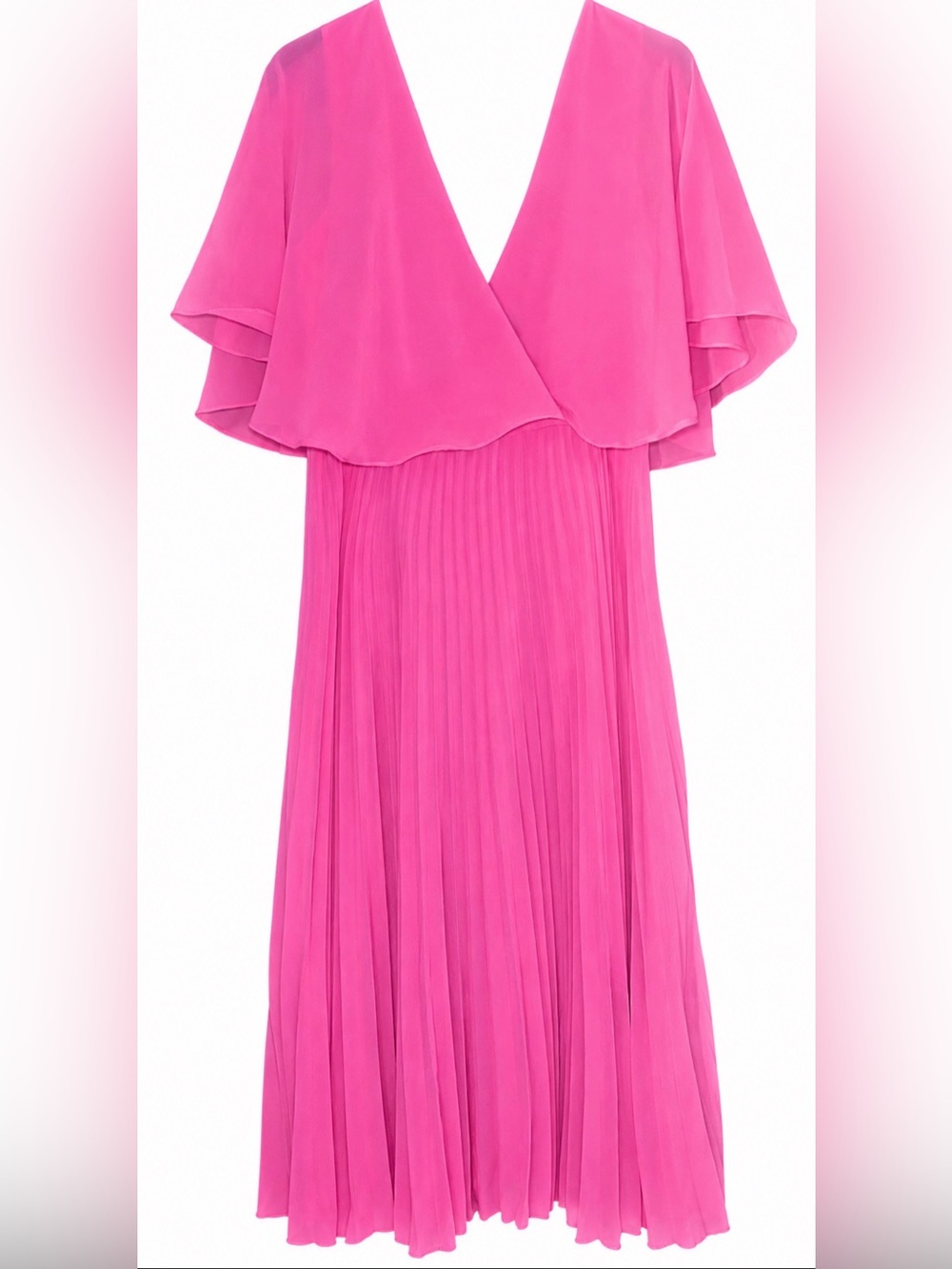 ASOS Pleated Flutter Angel Sleeve Dress